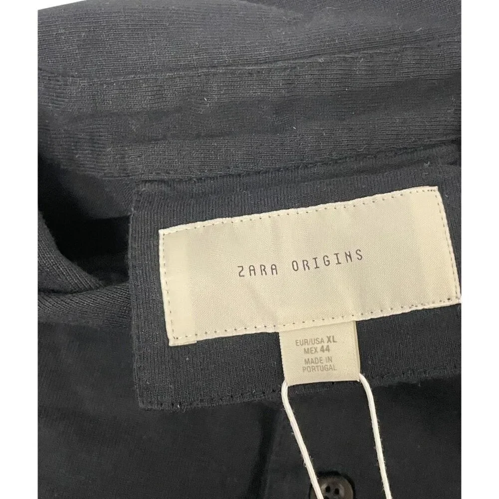 Zara Origins Mens Polo Shirt Sweatshirt XL Navy Blue Pullover 1501/504 NWT